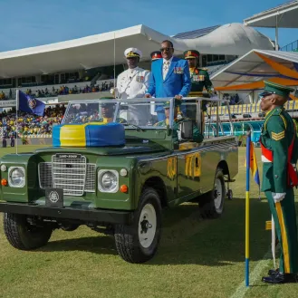Barbados Defence Force troops on parade